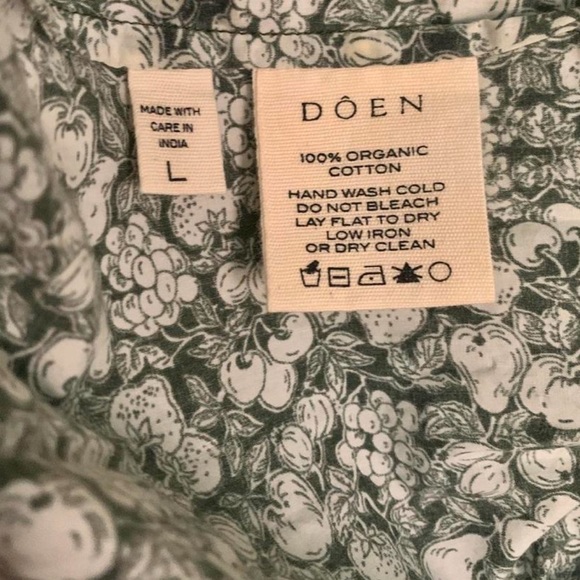 DÔEN Organic Cotton Green and White Patterned Fabric - Picture 5 of 5